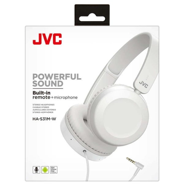 JVC Hörlur HAS31 On-Ear Vit Vit