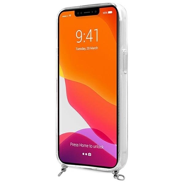 Guess Gray Strap Silver Chain Skal iPhone 13 mini - Transparent Silver