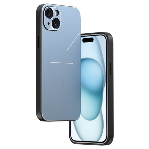 R-JUST RJ-52 Mobilskal till iPhone 15 Plus Aluminium + TPU Stöttålig Blå