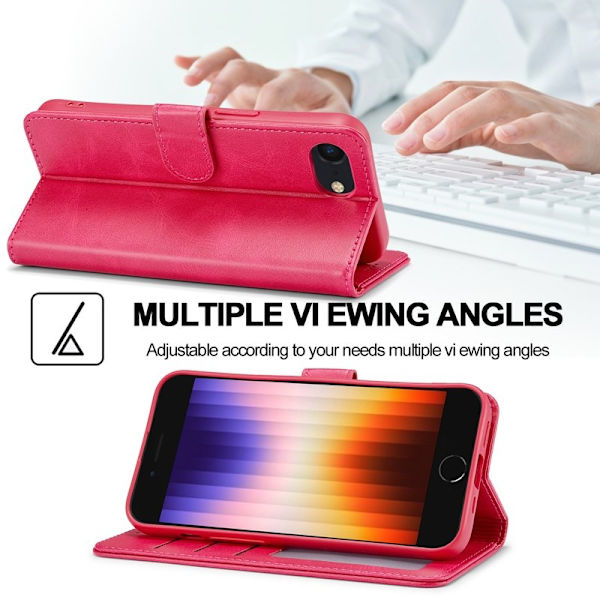 LC.IMEEKE iPhone 16e Plånboksfodral Konstläder - Rosa