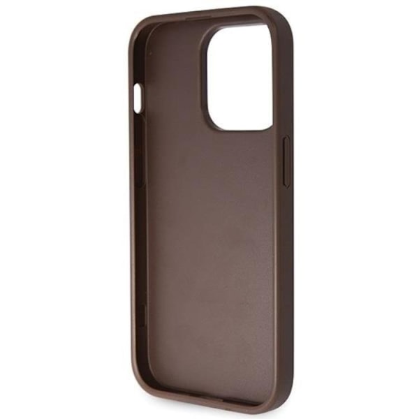 Guess iPhone 14 Pro Mobilskal Crossbody Metall Logo - Brun