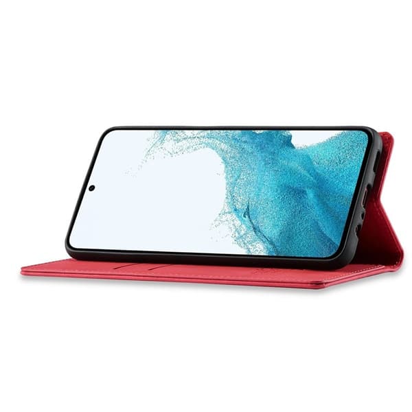 LC.IMEEKE Samsung Galaxy S25 FE Plånboksfodral Konstläder - Röd