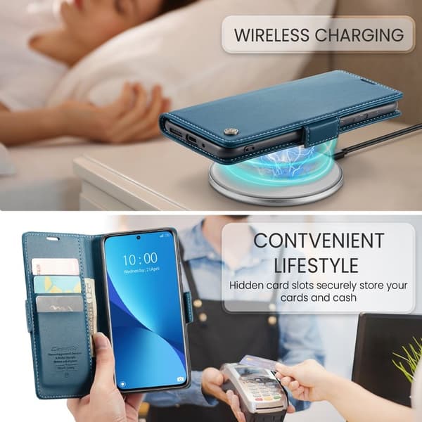 CASEME Plånboksfodral Konstläder för Xiaomi 12 5G - Blå