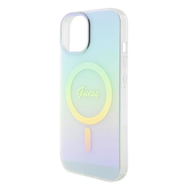 Guess Mobilskal till iPhone 15 Magsafe IML Iridescent - Turquoise Turkos