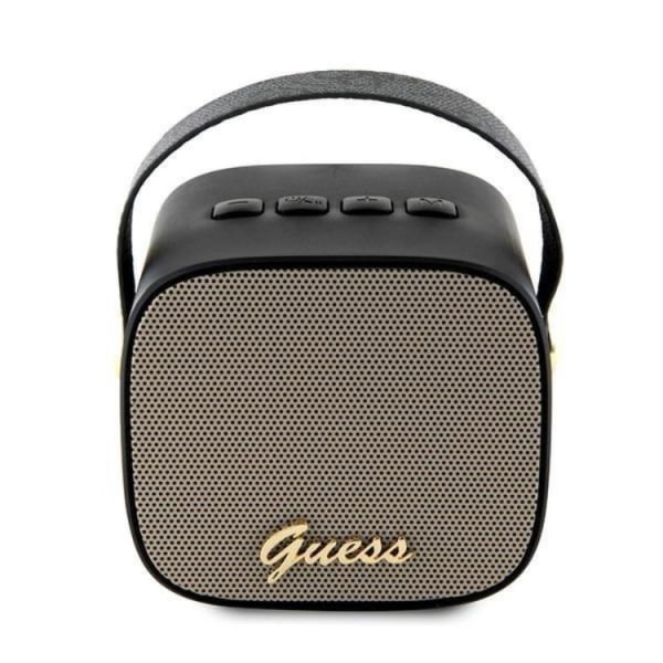 Guess Bluetooth Speaker Mini 4G Læder Script Logo - Sort