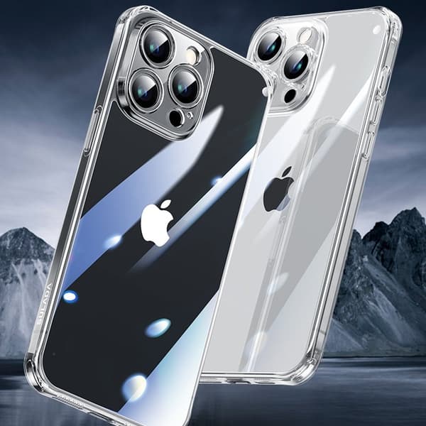 SULADA TPU Mobilskal + Härdat Glas för iPhone 15 Pro - Transparent Blå