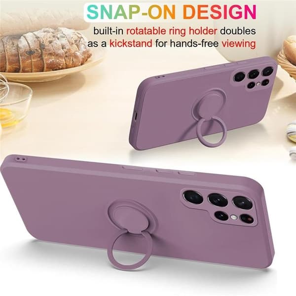 Mobilskal till Galaxy S25 Ultra Ring Kickstand med Rem Lila