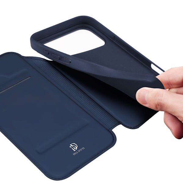 DUX DUCIS Skin Pro iPhone 17 Pro Max Plånboksfodral PU Läder Läder Blå