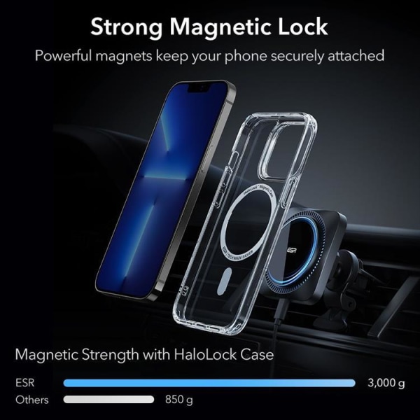 ESR Halolock Magsafe Magnetic Vent Mobil Holder - Sort