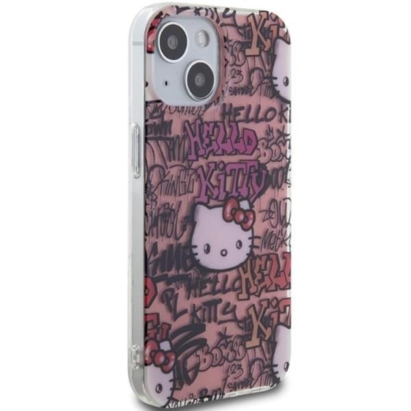 Hello Kitty iPhone 15 -puhelimen kuori IML Tags Graffiti - Pinkki