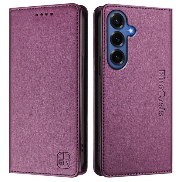 RINACASIS Samsung Galaxy S26+ Plånboksfodral Konstläder RFID Skydd - Lila