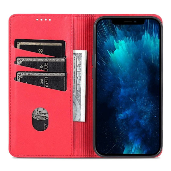 AZNS iPhone 14 Plus Plånboksfodral Konstläder - Röd