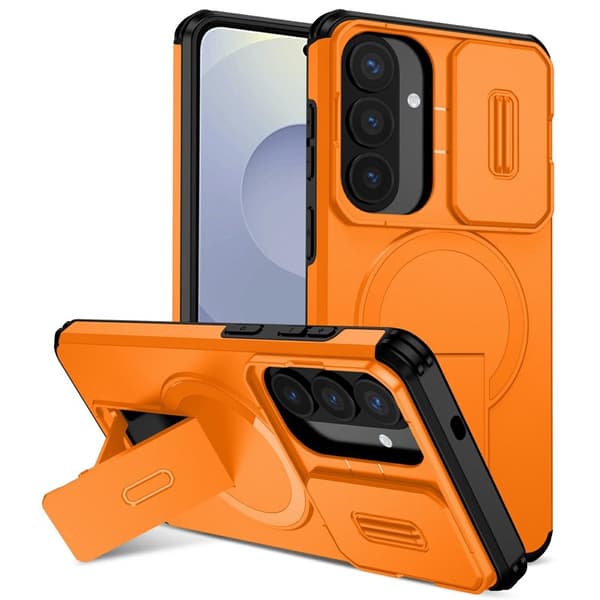Mobilskal för Samsung Galaxy S26 Plus Magnetiskt Kickstand PC + TPU - Orange
