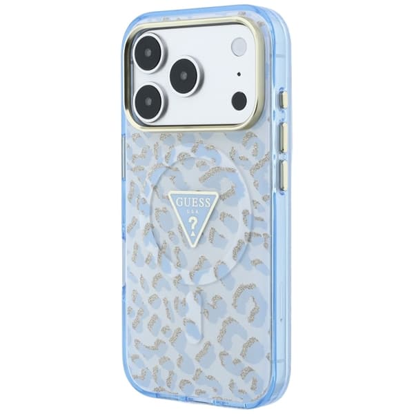 Guess Mobilskal För iPhone 18 Pro/17 Pro Magsafe IML Leopard Glitter