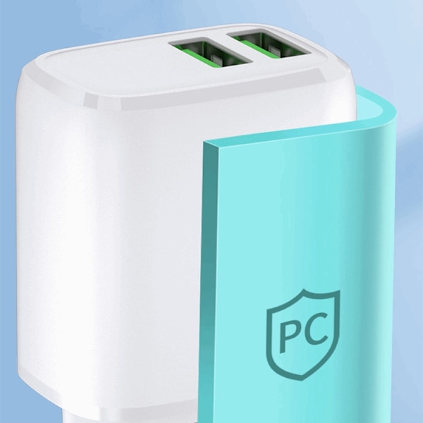 Wozinsky Väggladdare CUWCW 2.4A 2 x USB-A - Vit Vit