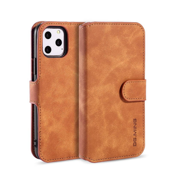 DG.MING Plånboksfodral Konstläder för iPhone 11 Pro - Brun