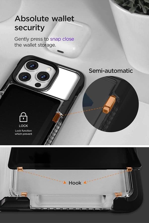 VRS DESIGN Neo Flip Skal iPhone 14 Pro - Musta Svart