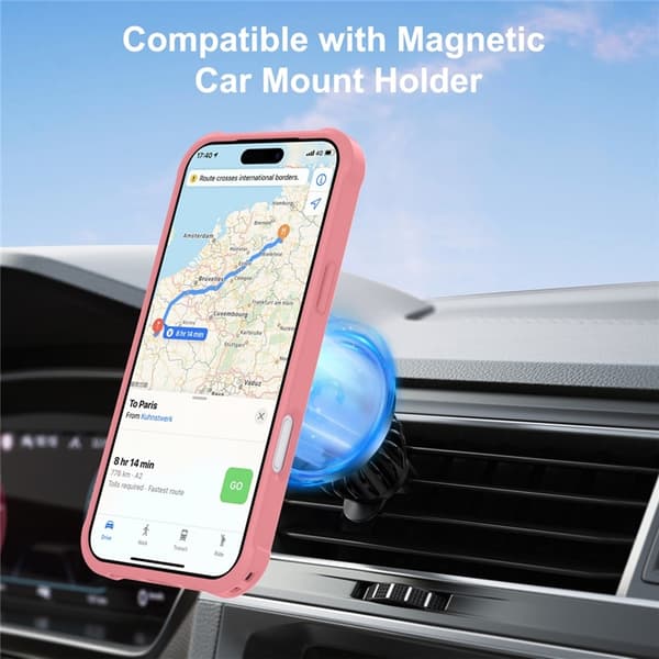 Mobilskal till iPhone 17 Pro Max MagSafe Kickstand Shockproof - Rosa Rosa