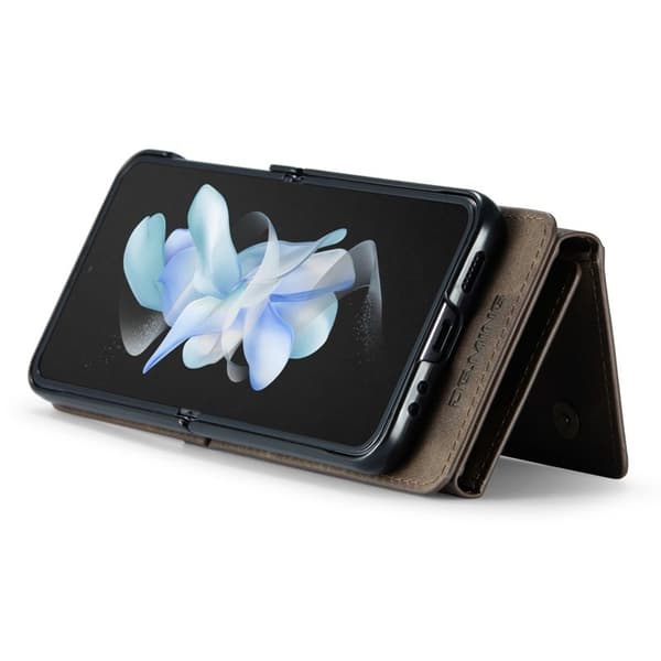 DG.MING Samsung Galaxy Z Flip4 Plånboksfodral RFID-Skydd Brun