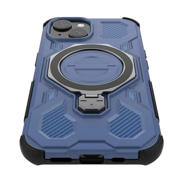 Mobilskal till iPhone 15 Plast Shockproof Med Ställ - Blå Blå