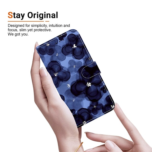 Sony Xperia 10 VII Konstläder Plånboksfodral Pattern Printing - Bläckblå Blå