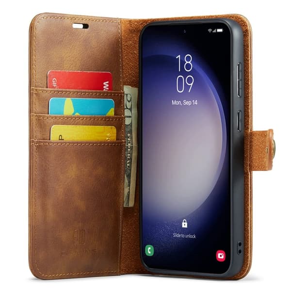 DG.MING Samsung Galaxy A36 5G Plånboksfodral Äkta läder - Brun