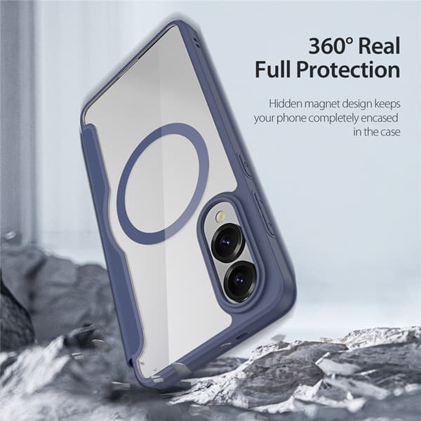 Dux Ducis Galaxy S25 Edge Plånboksfodral MagSafe Skin X Pro Blå