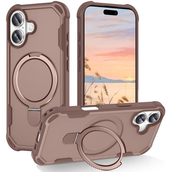 Mobilskal till iPhone 17 MagSafe TPU+PC Kickstand Shockproof - Guld Guld