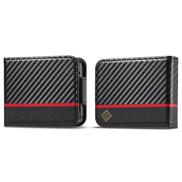 LC.IMEEKE Samsung Galaxy Z Flip3 Plånboksfodral Konstläder - Svart