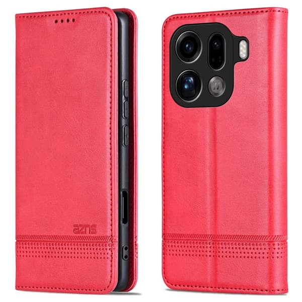 AZNS Oppo Find X9 Pro 5G Plånboksfodral Konstläder - Röd