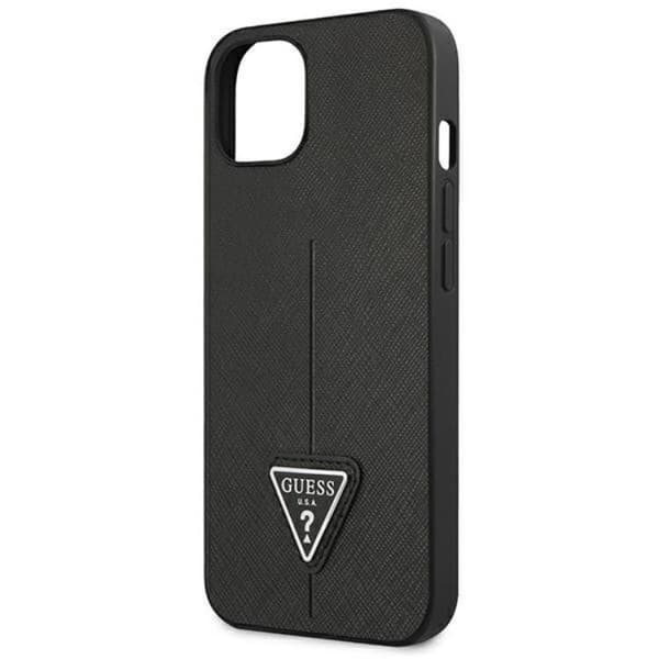 Guess iPhone 13 Mini Skal Saffiano Triangle Logo - Sort Black