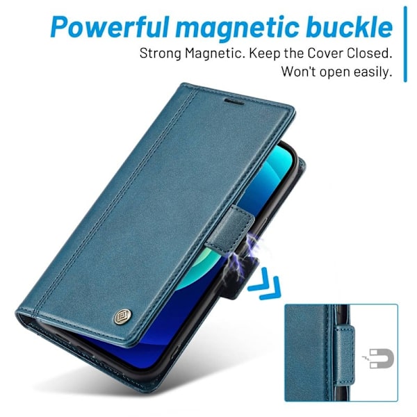 LC.IMEEKE iPhone 14 Pro Max Plånboksfodral i Konstläder - Blå