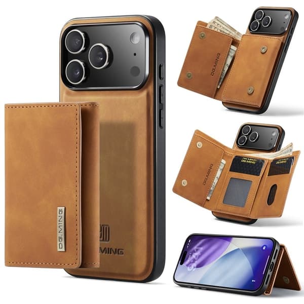 DG.MING M1 Series Mobilskal till iPhone 17 Pro Max Kickstand Brun