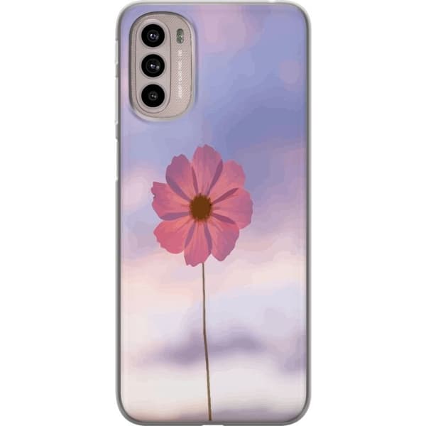 Mobiletui til Motorola Moto G41 med Lyserød Blomst
