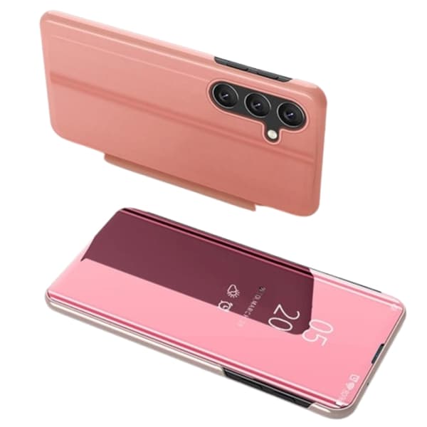 Galaxy S25 Plus Etui Clear View - Lyserød Rosa