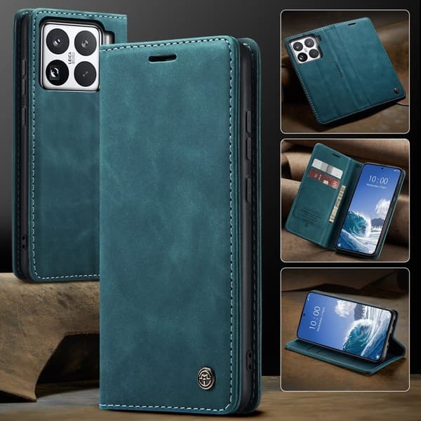 CASEME 013 Plånboksfodral för Xiaomi 15 Pro KonstLäder - Blå