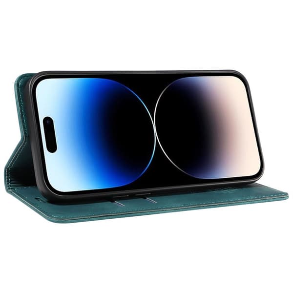 BETOPNICE 003 iPhone 15 Pro Max Plånboksfodral TPU + Konstläder - Grön