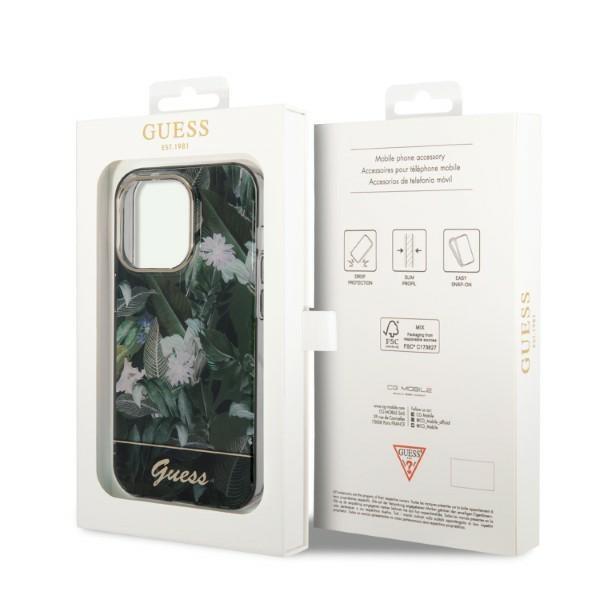 GUESS iPhone 14 Pro Max Case Jungle Collection - vihreä