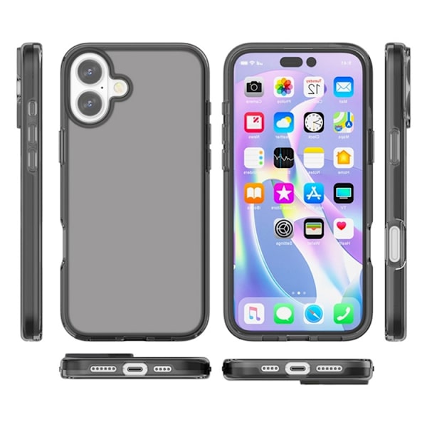 AMORUS Mobilskal till iPhone 17 Shockproof - Clear Svart Svart