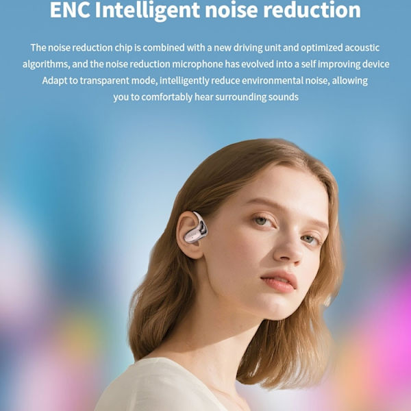 HTC Trådlösa Bluetooth Hörlurar Ear Hook NE35 Svart