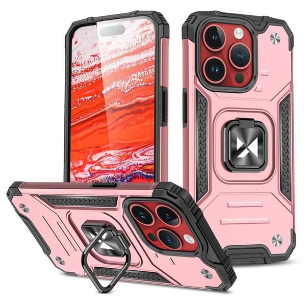 Wozinsky Mobilskal till iPhone 15 Pro Ringhållare - Rosa Rosa