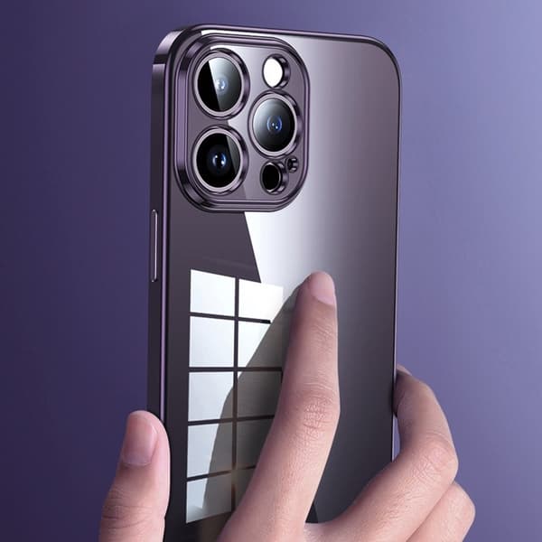 SULADA Mobilskal till iPhone 15 Pro TPU Electroplating Klart - Blå