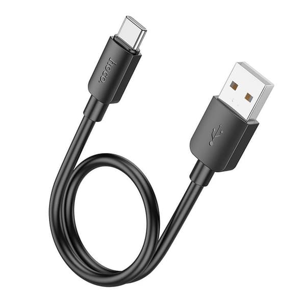 Hoco USB-C till USB-A kabel 0.25m 27W - Svart Black