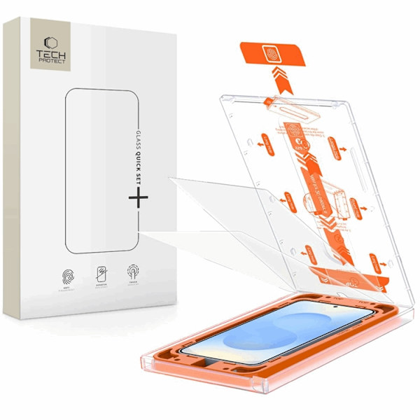 Tech-Protect [2-Pack] Galaxy S25 Plus Härdat Glas Skärmskydd Quick Set Transparent