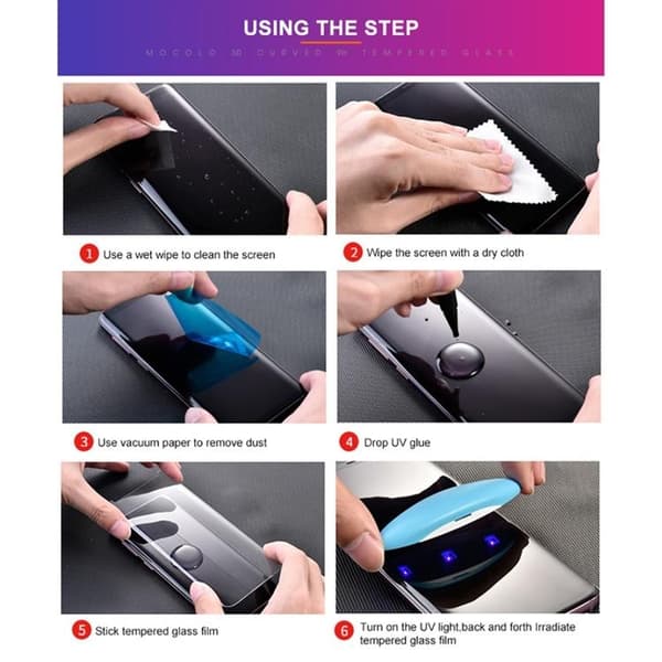 Mocolo UV 3D Curved Härdat Glas Skärmskydd Galaxy S22 Plus 5G Transparent