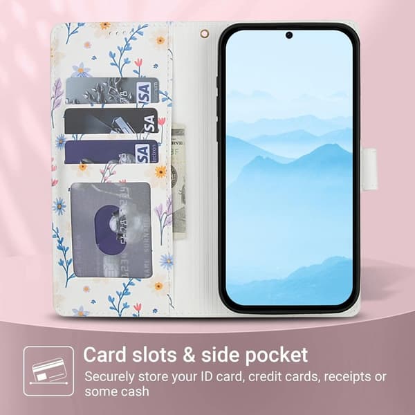 Samsung Galaxy S26 Plus Plånboksfodral Rhombic Blommönster Konstläder - A2