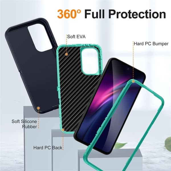 Mobilskal till Galaxy A56 Silikon EVA 3-i-1 Stötsäkert Blå