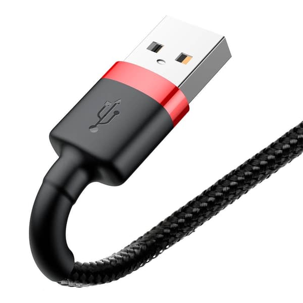 Baseus Cafule USB-A till Lightning kabel QC3.0 2A 3m Svart-Röd Black