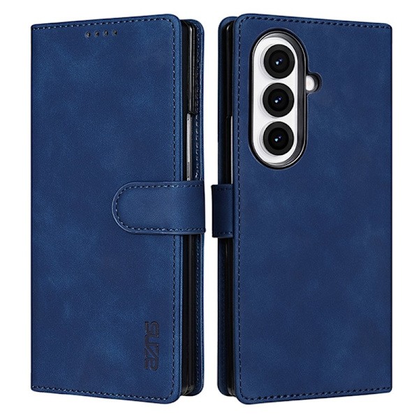 AZNS Samsung Galaxy Z Fold7 Plånboksfodral Konstläder - Blå