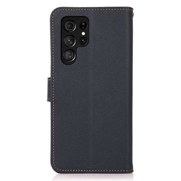 KHAZNEH Samsung Galaxy S26 Ultra Plånboksfodral Äkta Läder - Blå